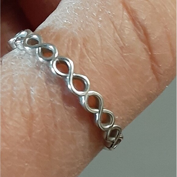 14k solid white gold ring 11.5 XXL extra large ring stack wedding band open link - Picture 1 of 6